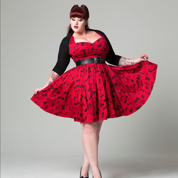 Pinup Girl Clothing Vera Dress in Fetish Print - Picture 1 of 8